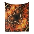 thumbnail image 1 of Fractal Soft Flannel Fleece Throw Blanket, Abstract Electromagnetic Waves Textured Effects Graphic Image, Cozy Plush for Indoor and Outdoor Use, 70" x 90", Vermilion Brown, by Ambesonne, 1 of 5