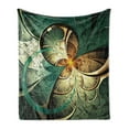 thumbnail image 1 of Fractal Soft Flannel Fleece Throw Blanket, Computer Art Featured Surreal Flowers Dreamy Imaginary Creative Concept, Cozy Plush for Indoor and Outdoor Use, 60" x 80", Jade Green Orange, by Ambesonne, 1 of 5