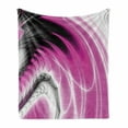 thumbnail image 1 of Fractal Soft Flannel Fleece Throw Blanket, Digital Energy Flows Inspired Artisan Fantasy Shapes Computer Print, Cozy Plush for Indoor and Outdoor Use, 50" x 60", Magenta Black, by Ambesonne, 1 of 6