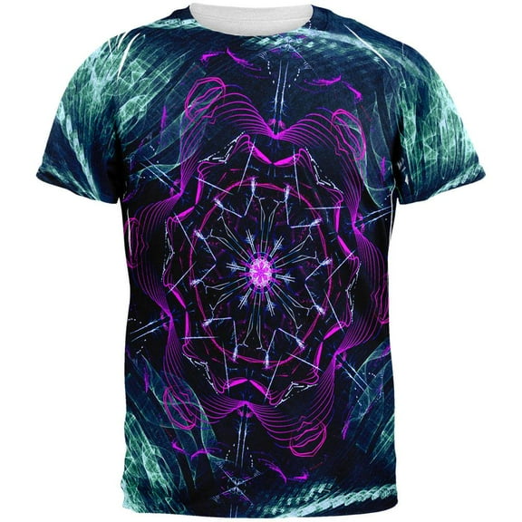 Fractal Steam Punk Gear Mandala All Over Mens T Shirt Multi LG