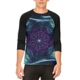 thumbnail image 1 of Fractal Steam Punk Gear Mandala Mens Raglan T Shirt Heather Black-Black 2XL, 1 of 2