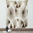 thumbnail image 1 of Fractal Tapestry, Abstract Digital Futuristic Curved Spirals Sci Fi Stylized Dynamic Motion Illustration, Wall Hanging for Bedroom Living Room Dorm Decor, 40W X 60L Inches, Beige, by Ambesonne, 1 of 2