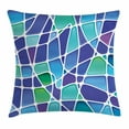 thumbnail image 1 of Fractal Throw Pillow Cushion Cover, Ceramic Mosaic Style Forms Trippy Abstract Vivid Figures Display, Decorative Square Accent Pillow Case, 20 X 20 Inches, Purple Jade Green Royal Blue, by Ambesonne, 1 of 2
