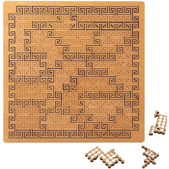 Fractal Tray Puzzle, 5.78” Ensure Advance For Adults & Labyrinth Puzzle, Mind Bending Wooden Jigsaw Puzzle With Unique Irregular Creative Labyrinth Design