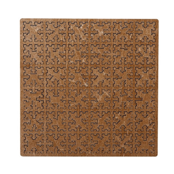 Fractal Tray Puzzle - Challenging Wooden Jigsaw with Irregular Curves, Reverse Thinking Puzzles for Adults, Mind Bending No-Image Design