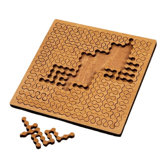 Fractal Tray Puzzle, Portable Reverse Thinking Puzzles, Hard Difficult Wooden Jigsaw Puzzles, Unique Irregular Creative Labyrinth