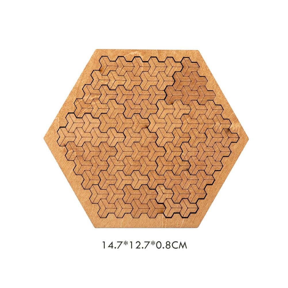 Puzzle Fractal Courbe De Hilbert – Casse-tête En Bois Sans Motif – Défi Logique Pour Adulte – 14,7 Cm