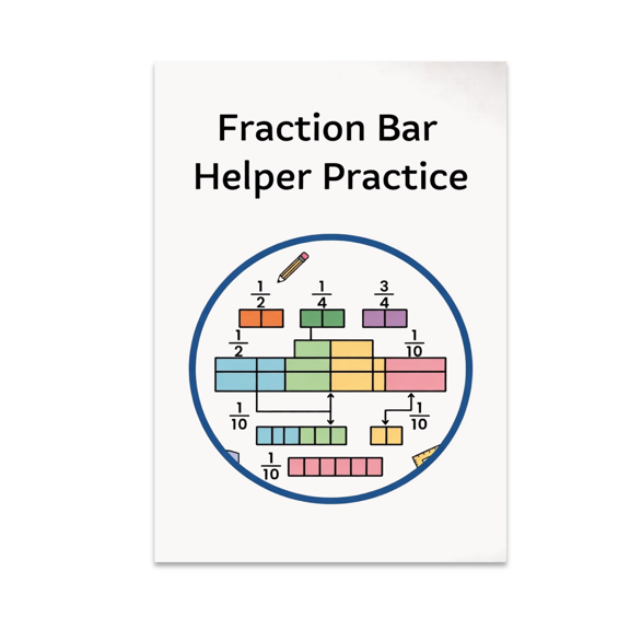 Fraction Bar Helper Practice Wall Decor - Educators - 13x19 Poster Print