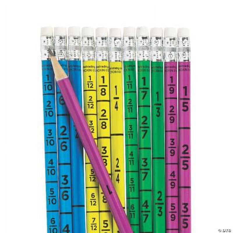 Fraction Pencils, Birthday, Stationery, 24 Pieces