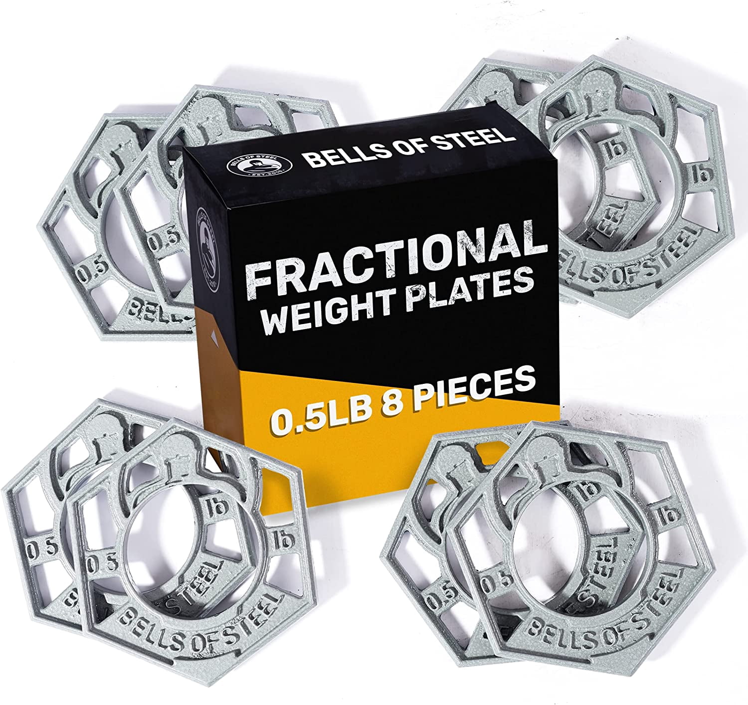 Bells Of Steel Mighty Grip Cast Iron Olympic Weight Plates - Hammertone Powder Coat, 2 Inch Hole