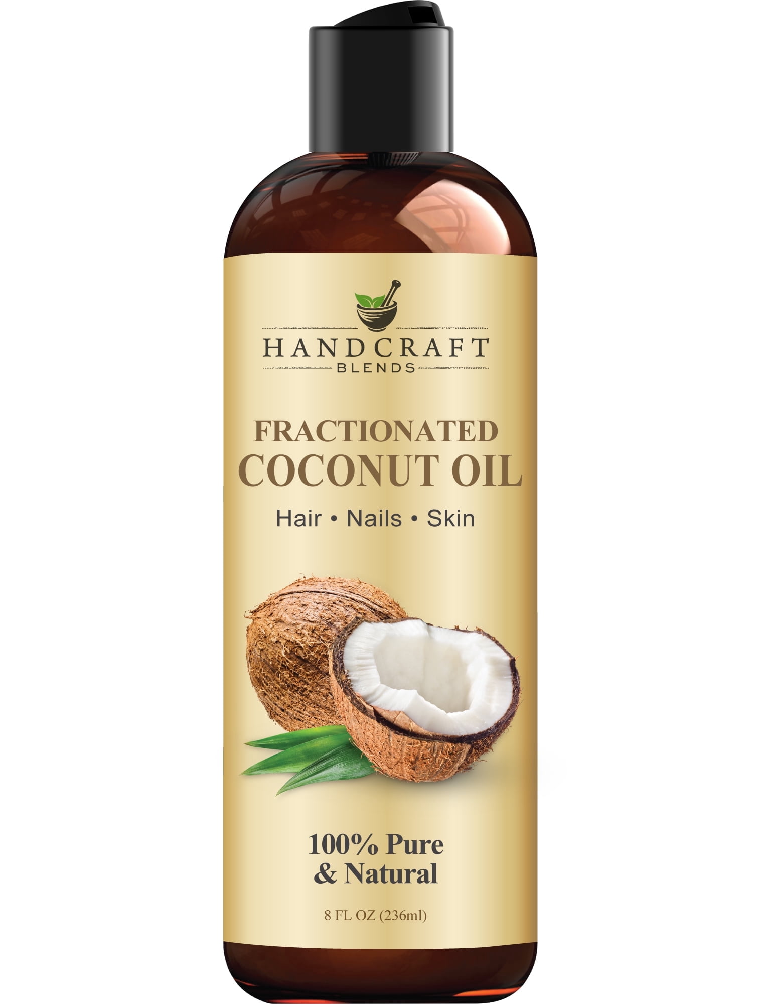 Handcraft Blends Fractionated Coconut Oil for Skin, Hair and Body, Premium Grade Carrier Oil, 8 oz