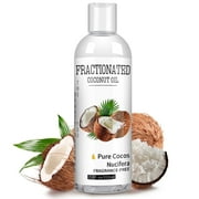 Grocerism Fractionated Coconut Oil Pure for Skin Hair Massage Carrier, DIY Natural Moisturizer Nourishes, Travel size 7.5 fl oz