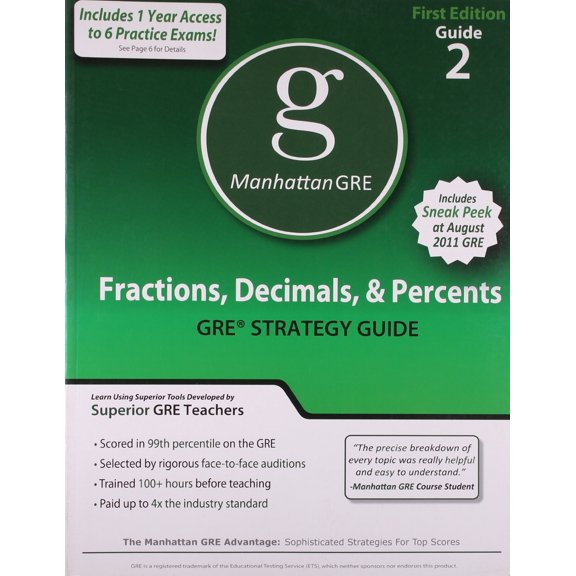 Fractions, Decimals, & Percents GRE Preparation Guide (Paperback) by Manhattan GRE