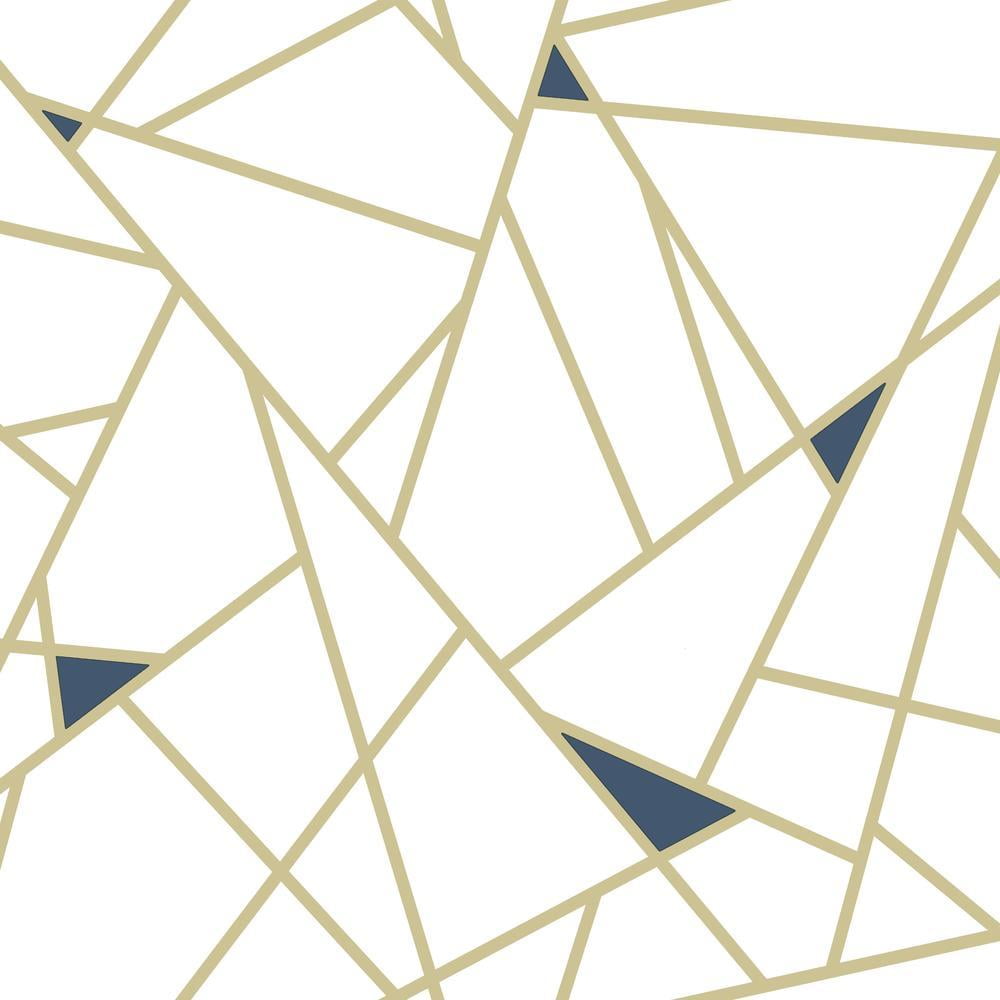 Gold Geometric Abstract Peel and Stick Wallpaper, 20.5" x 198"