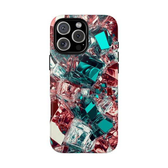 Fractured Geode Metallic Glass Crystal Shards iPhone Case 17 11 12 13 14 15 16 Pro Max