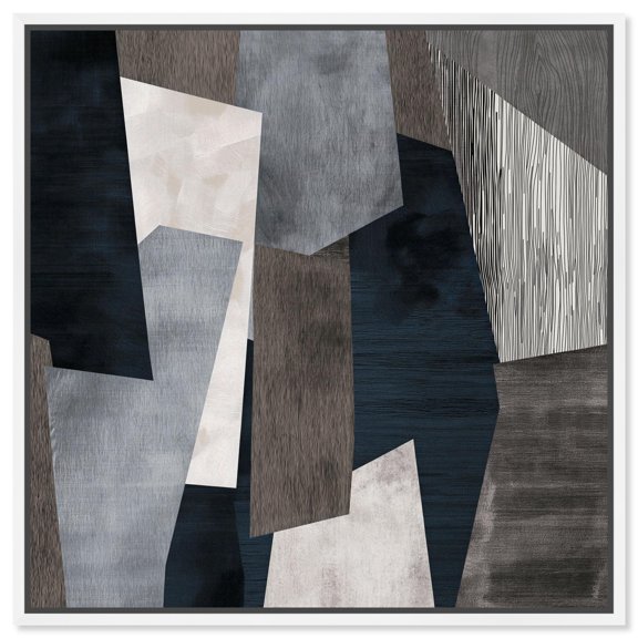Fractured Prism III Canvas Print Black Wall Decor by Art Remedy, White Frame, 40 x 40