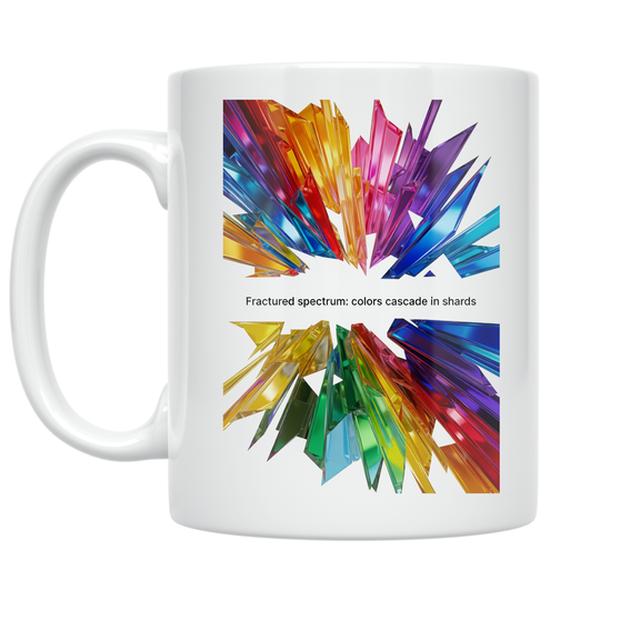 Fractured Spectrum Abstract Design - Art Enthusiast - 11 oz Ceramic Coffee Mug