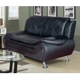thumbnail image 1 of Frady Black Faux Leather Modern Living Room Sofa, 1 of 1