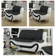 thumbnail image 1 of Frady Black and White Faux Leather Modern Living Room Loveseat and 2-Chair Set, 1 of 3