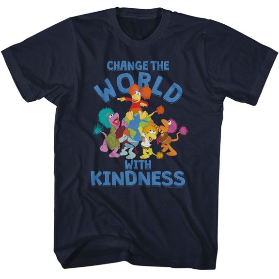 Fraggle Rock Fraggle Change The World Navy Adult T-Shirt S