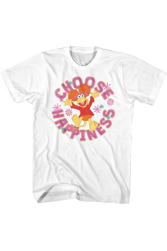 Fraggle Rock Choose Happiness White Adult T-Shirt