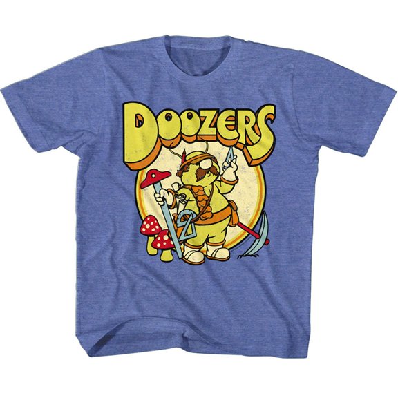 Fraggle Rock Doozers Retro Circle Royal Heather Youth T-Shirt