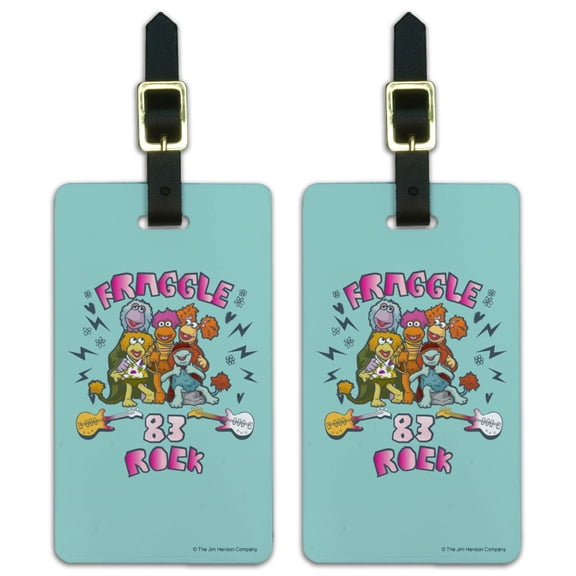 Fraggle Rock Established 1983 Gobo Red Wembley Mokey Boober Luggage ID Tags Suitcase Carry-On Cards - Set of 2