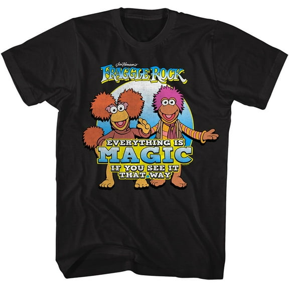 Fraggle Rock Everything Is Magic Black Adult T-Shirt S