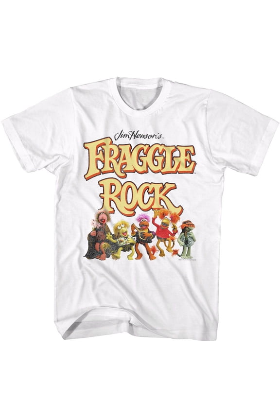 Fraggle Rock Fraggles And Logo White T-Shirt