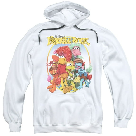 Fraggle Rock Group Hug Adult Pullover Hoodie Sweatshirt White