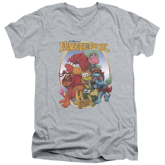 Fraggle Rock - Group Hug - Slim Fit V Neck Shirt - Small