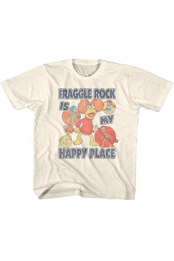 Fraggle Rock Happy Place Natural Youth T-Shirt Xs (5-6)