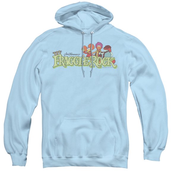 Fraggle Rock Leaf Logo Adult Pullover Hoodie Sweatshirt Light Blue