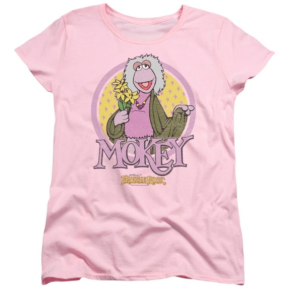 Fraggle Rock Mokey Circle S/S Women's T-Shirt Pink