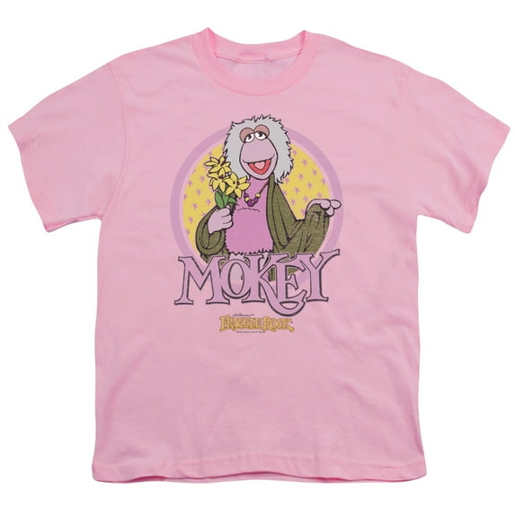 Fraggle Rock Mokey Circle S/S Youth 18/1 T-Shirt Pink