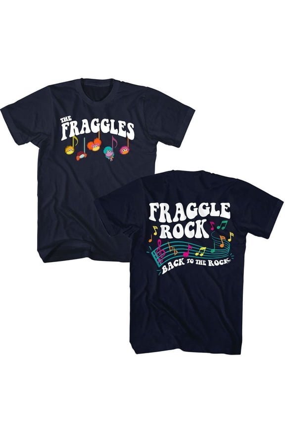 Fraggle Rock Music Notes Navy Adult T-Shirt Xl ***F&B***