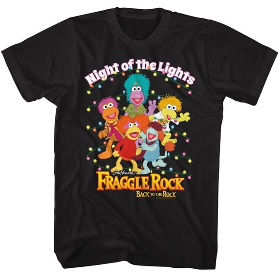 Fraggle Rock Night Of The Lights Black Adult T-Shirt Xl