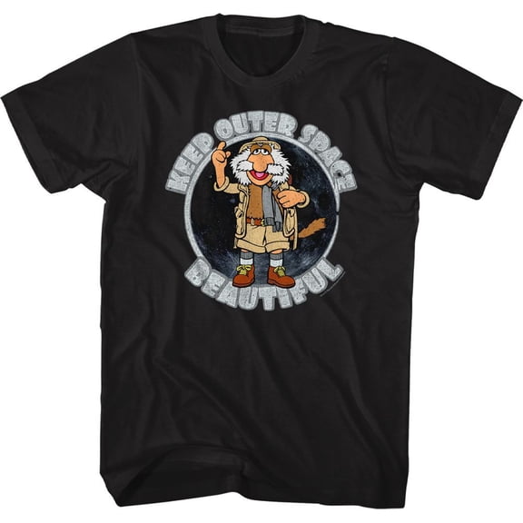 Fraggle Rock Outer Space Black Adult T-Shirt