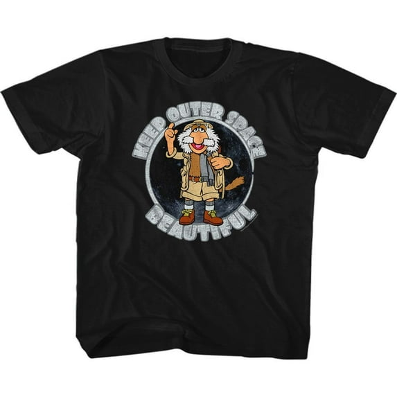 Fraggle Rock Outer Space Black Youth T-Shirt