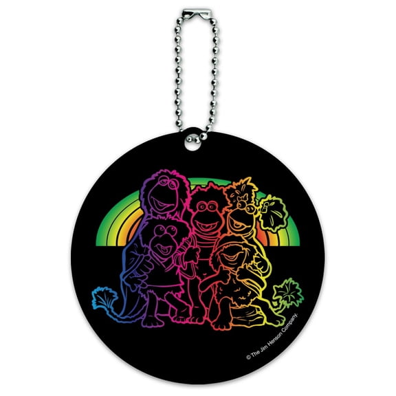 Fraggle Rock Retro Rainbow Round Luggage ID Tag Card Suitcase Carry-On
