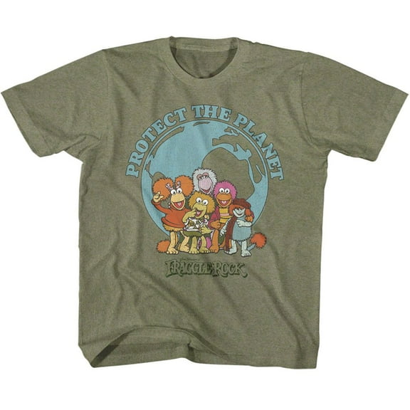 Fraggle Rock Save The Planet Vintage Military Green Toddler T-Shirt