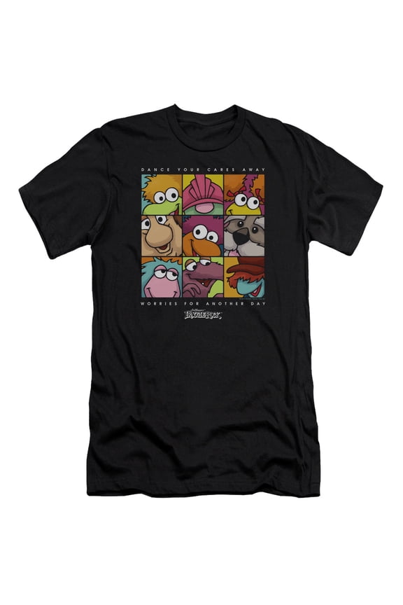 Fraggle Rock Squared S/S Adult 30/1 T-Shirt Black