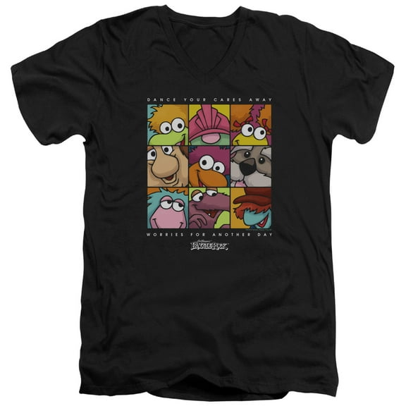 Fraggle Rock - Squared - Slim Fit V Neck Shirt - Large