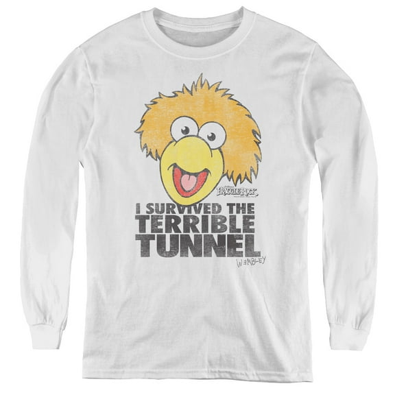 Fraggle Rock Terrible Tunnel Youth Long Sleeve T-Shirt White