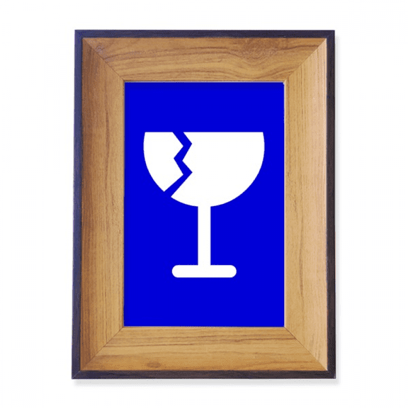 Fragile Blue Square Warning Mark Photo Frame Exhibition Display Art Desktop Painting