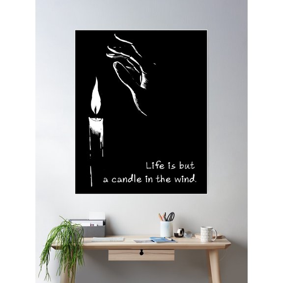Fragile Flame: Lifeâ€™S Fleeting Light Poster Wall Art, Modern Wall Decor For Living Room Bedroom, 24x36 UNFRAMED