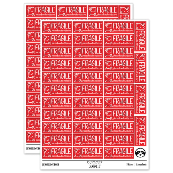 Fragile Broken Sticker Fragile Handle With Care Broken Parts Label Box Sticker Set - Red ...