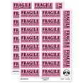 thumbnail image 1 of Fragile Handle With Care Dotted Line Label Box Sticker Set - Light Pink - Gloss Finish - 2.00" Large, 1 of 7