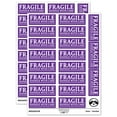 thumbnail image 1 of Fragile Handle With Care Dotted Line Label Box Sticker Set - Purple - Gloss Finish - 2.00" Large, 1 of 7