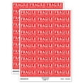 thumbnail image 1 of Fragile Handle With Care Dotted Line Label Box Sticker Set - Red - Gloss Finish - 1.75" Medium, 1 of 7